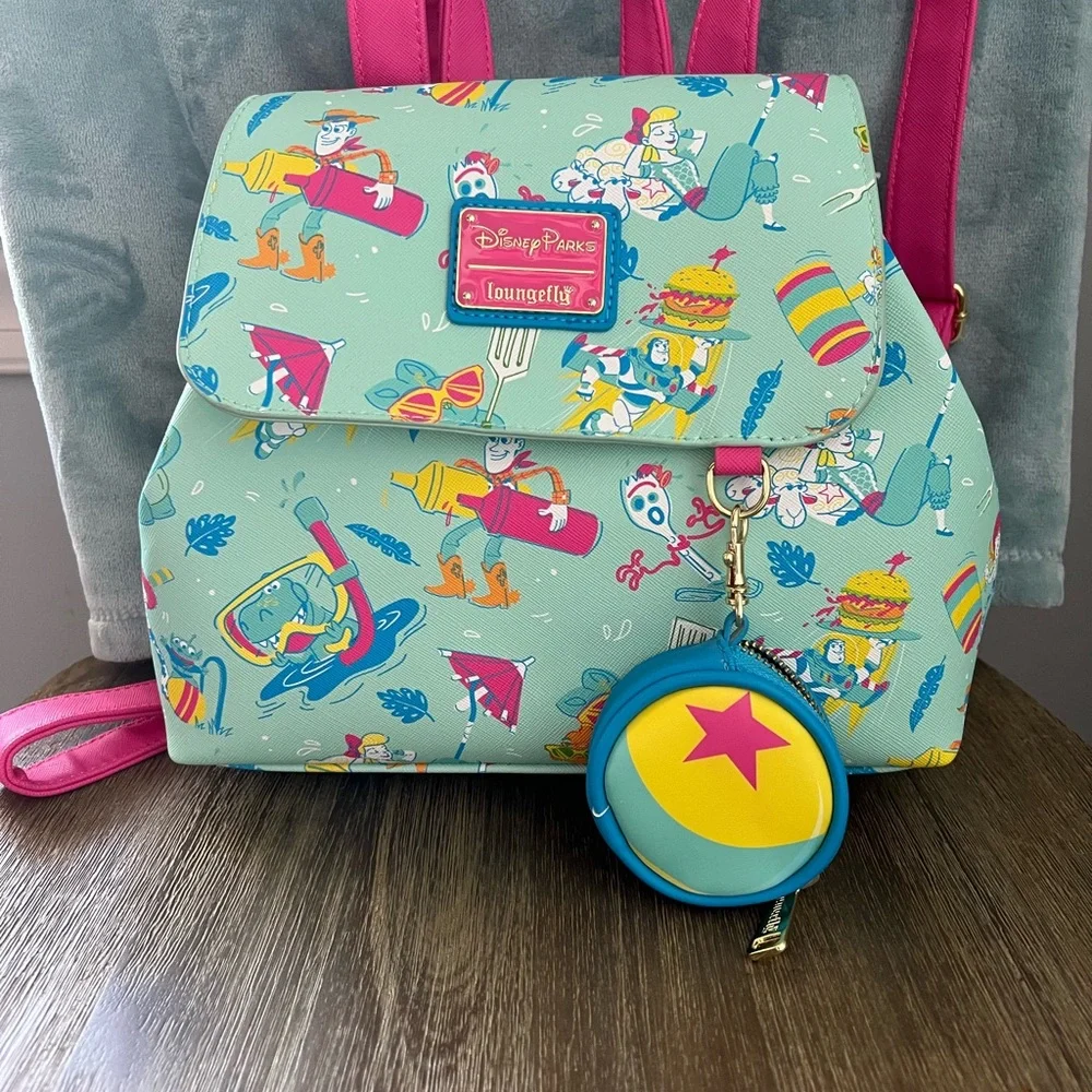 Disney Parks Toy Story Summer Splash Loungefly Mini Backpack & Coin Purse - Picture 1 of 2